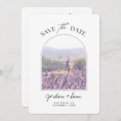 Lavender Field Wedding Lavender Save the Date Kaart (Voorkant / Achterkant)