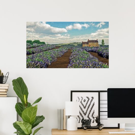 Lavender Fields afdrukken Poster (Thuiskantoor)