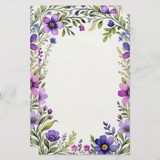 Lavender Fields Briefpapier (Voorkant / Achterkant)