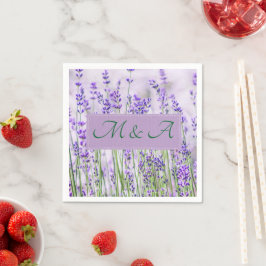 Lavender Fields bruiloft cocktail servetten