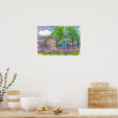 Lavender Fields Country Cabin Waterverf Painting Poster (Keuken)