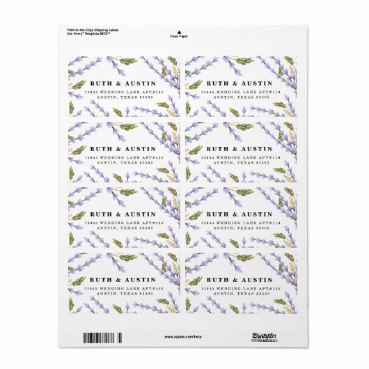 Lavender Fields Etiket (Full Sheet)