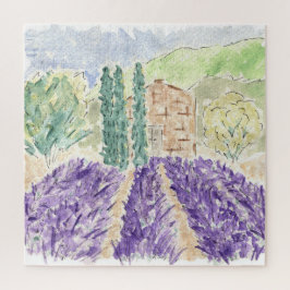 Lavender Fields France Waterverf Jigzaag Puzzle Legpuzzel