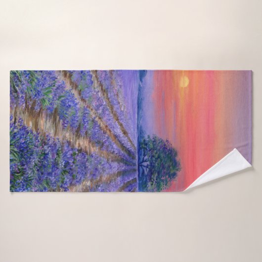 Lavender Fields op Sunset Bad Handdoek (Badhanddoek)