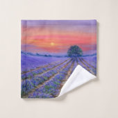Lavender Fields op Sunset Bad Handdoek (Wasdoekje)