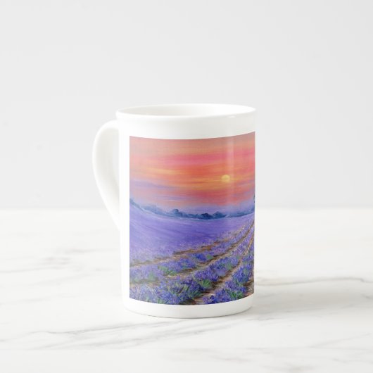 Lavender Fields op Sunset Porselein Kop (Links)