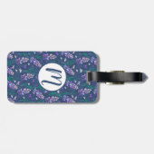 Lavender Fields patroon in Paars Bagagelabel (Achterkant horizontaal)