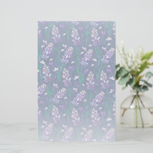 Lavender Fields patroon in Paars Briefpapier (Staand voorkant)