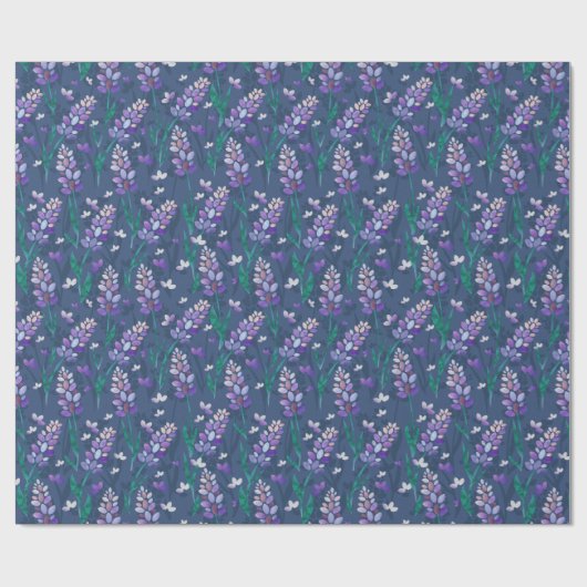 Lavender Fields patroon in Paars Cadeaupapier (Vlak)