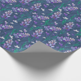 Lavender Fields patroon in Paars Cadeaupapier