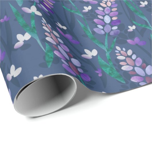 Lavender Fields patroon in Paars Cadeaupapier (Rol Hoek)