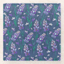 Lavender Fields patroon in Paars Glazen Onderzetter