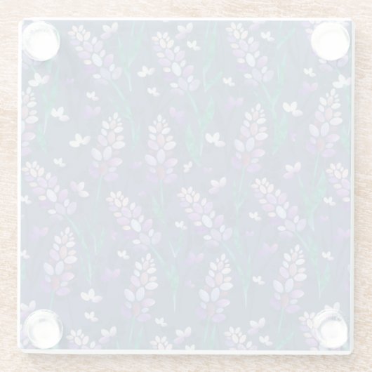 Lavender Fields patroon in Paars Glazen Onderzetter (Achterkant)
