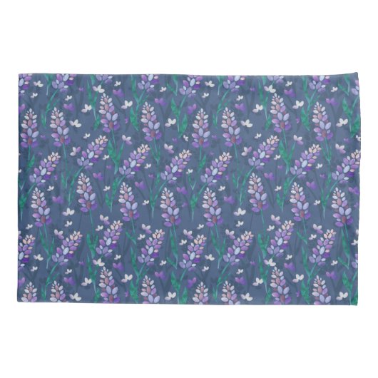 Lavender Fields patroon in Paars Kussensloop (Achterkant)