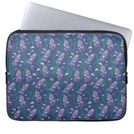 Lavender Fields patroon in Paars Laptop Sleeve