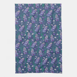 Lavender Fields patroon in Paars Theedoek