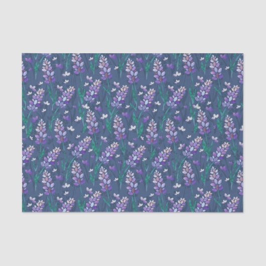 Lavender Fields patroon in Paars Tissuepapier (Voorkant)