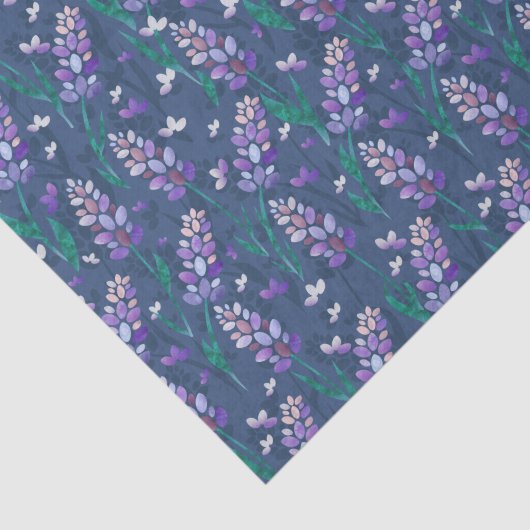 Lavender Fields patroon in Paars Tissuepapier (Detail)