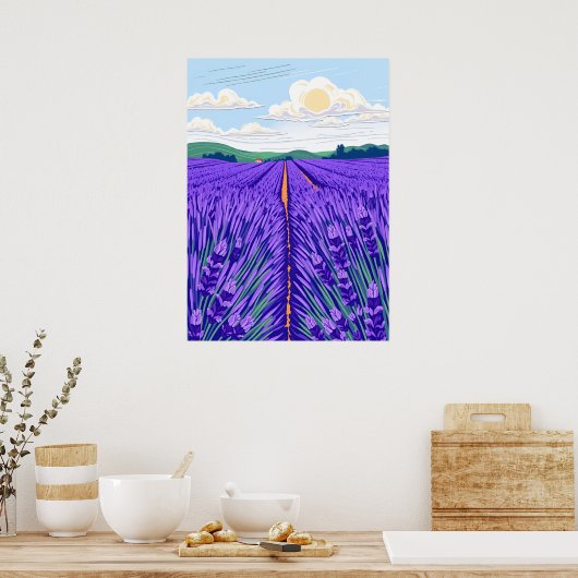 Lavender Fields Poster (Keuken)