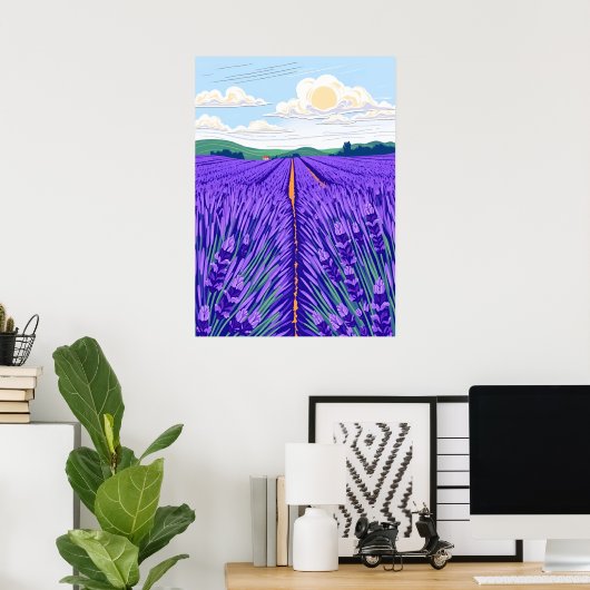 Lavender Fields Poster (Thuiskantoor)