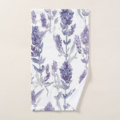 Lavender Fields | Purple Watercolor Flower Pattern Bad Handdoek (Handdoek)