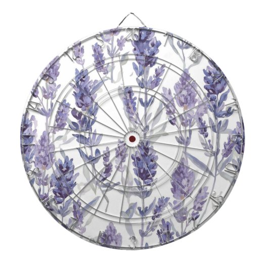 Lavender Fields | Purple Watercolor Flower Pattern Dartbord (Voorkant)