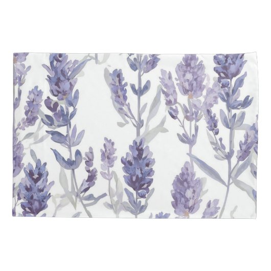 Lavender Fields | Purple Watercolor Flower Pattern Kussensloop (Achterkant)