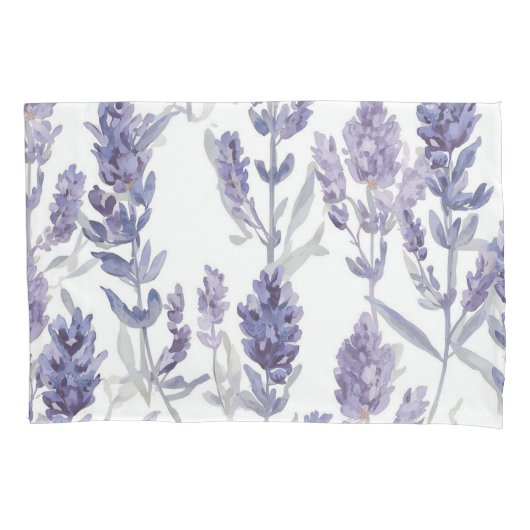 Lavender Fields | Purple Watercolor Flower Pattern Kussensloop (Voorkant)