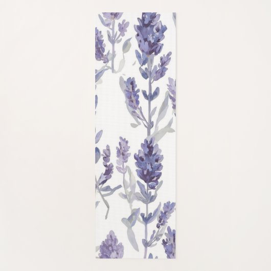 Lavender Fields | Purple Watercolor Flower Pattern Yogamat (Voorkant)