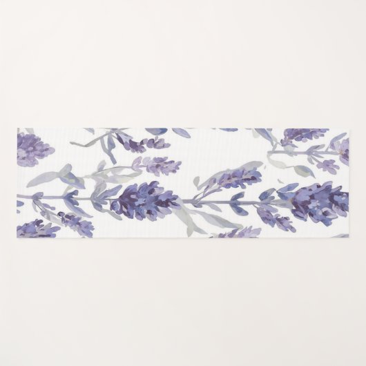 Lavender Fields | Purple Watercolor Flower Pattern Yogamat (Voorkant (horizontaal))