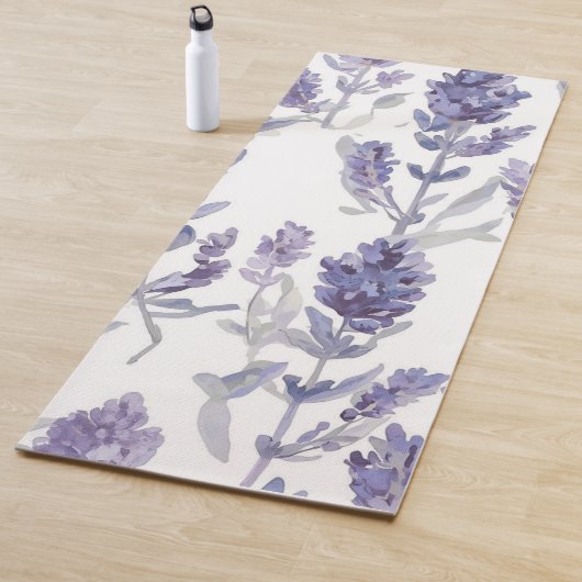 Lavender Fields | Purple Watercolor Flower Pattern Yogamat (In situ)