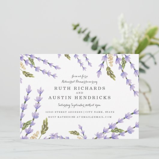 Lavender Fields repesal Dinner Kaart (Staand voorkant)