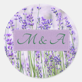 Lavender Fields Trouwronde Classic Sticker