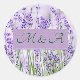 Lavender Fields Trouwronde Classic Sticker
