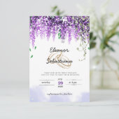 Lavender Fields Wedding Card Uitnodiging (Staand voorkant)