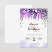 Lavender Fields Wedding Card Uitnodiging (Voorkant / Achterkant)