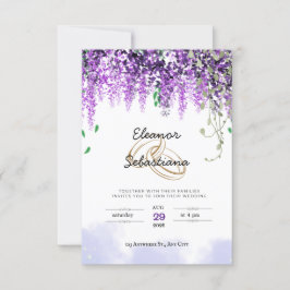 Lavender Fields Wedding Card Uitnodiging