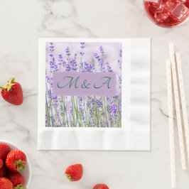 Lavender Fields Wedding Coined Lunch servetten