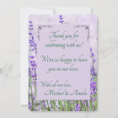 Lavender Fields Wedding Dank je wel kaart (Voorkant)