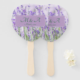 Lavender Fields Wedding Hand Fans Handwaaier