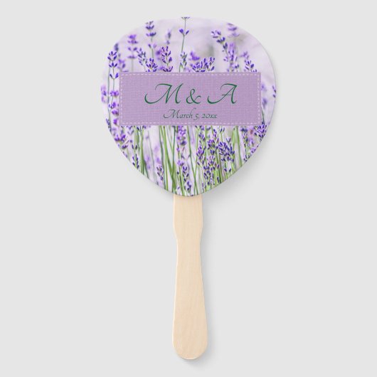 Lavender Fields Wedding Hand Fans Handwaaier (Achterkant)
