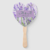 Lavender Fields Wedding Heart Hand Fans Handwaaier (Voorkant)