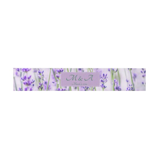 Lavender Fields Wedding Invitation Belly Band Uitnodigingen Wikkel (Vlak)