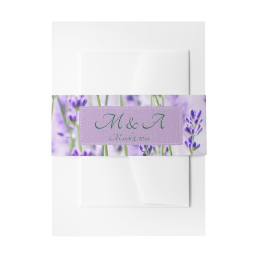 Lavender Fields Wedding Invitation Belly Band Uitnodigingen Wikkel (Voorkant Voorbeeld)