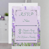Lavender Fields Wedding RSVP Response Kaart