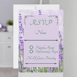 Lavender Fields Wedding RSVP Response Kaart