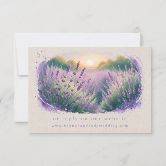 Lavender Fields Westerne Boho Wedding RSVP Kaart (Achterkant)