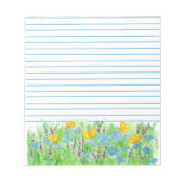 Lavender Flax Wildflowers Orange Butterfly Lined Notitieblok (Voorkant)