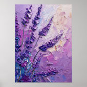 Lavender Floral Abstract Oil Painting Wall Art Poster (Voorkant)