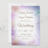 Lavender Floral Abstract Weddenschap Kaart (Voorkant)